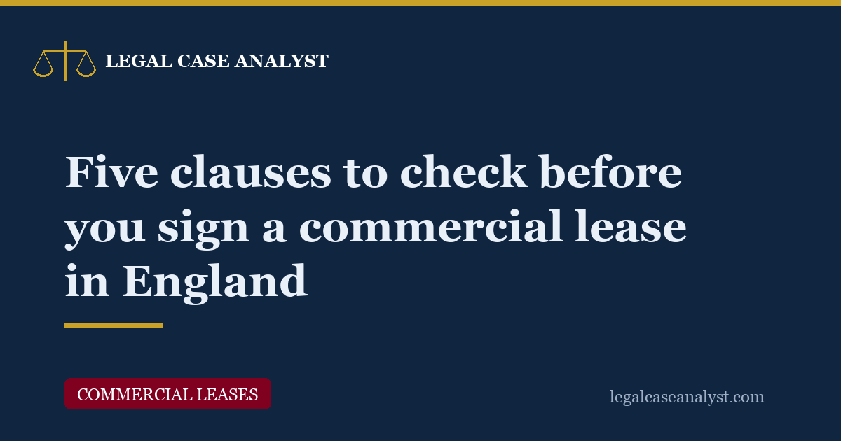 Five clauses to check before you sign a commercial lease in England