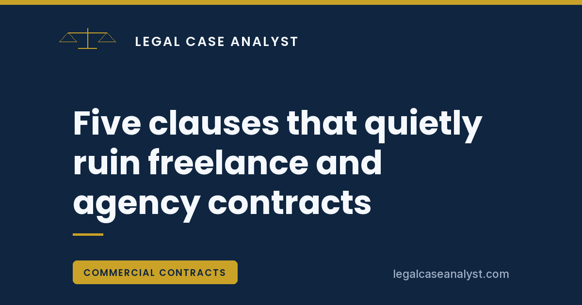 Five clauses that quietly ruin freelance and agency contracts