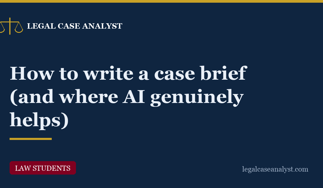 How to write a case brief (and where AI genuinely helps)