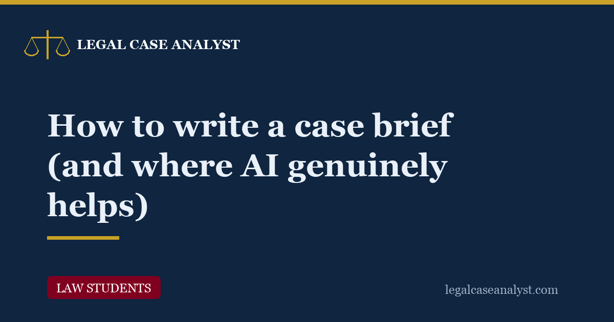 How to write a case brief (and where AI genuinely helps)