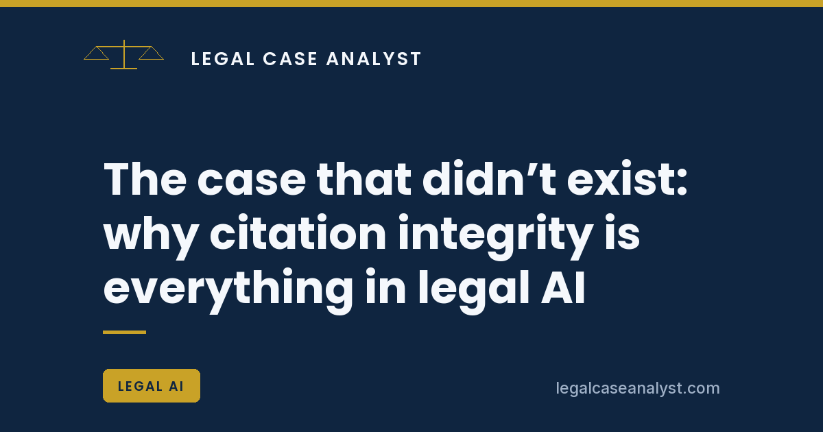 The case that didn’t exist: why citation integrity is everything in legal AI