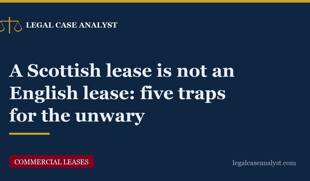 A Scottish lease is not an English lease: five traps for the unwary